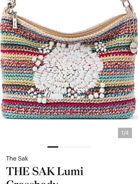 The Sak Handbags - The Sak Multicolor Crochet Crossbody Bag with White Floral Accent